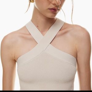 Aritzia Sculpt knit criss cross cropped tank